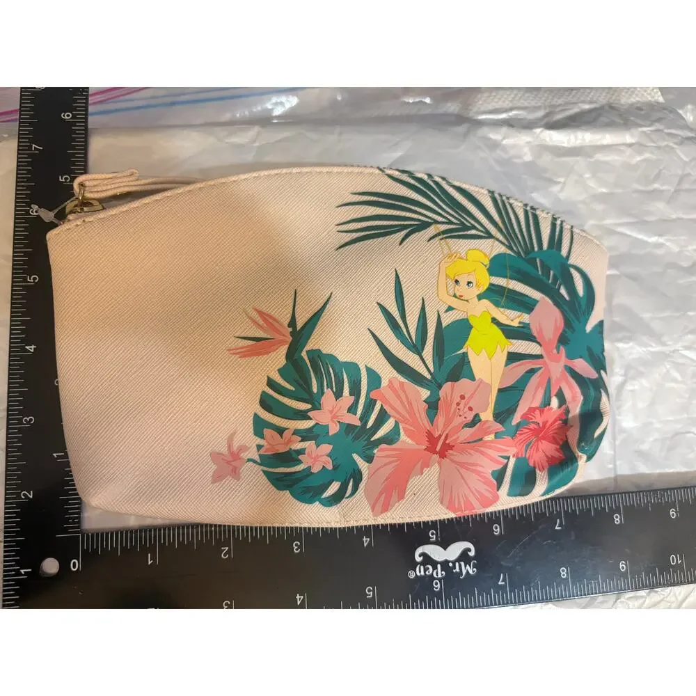 Disneyland Paris Tinker Bell Pink Floral Makeup Bag NWT